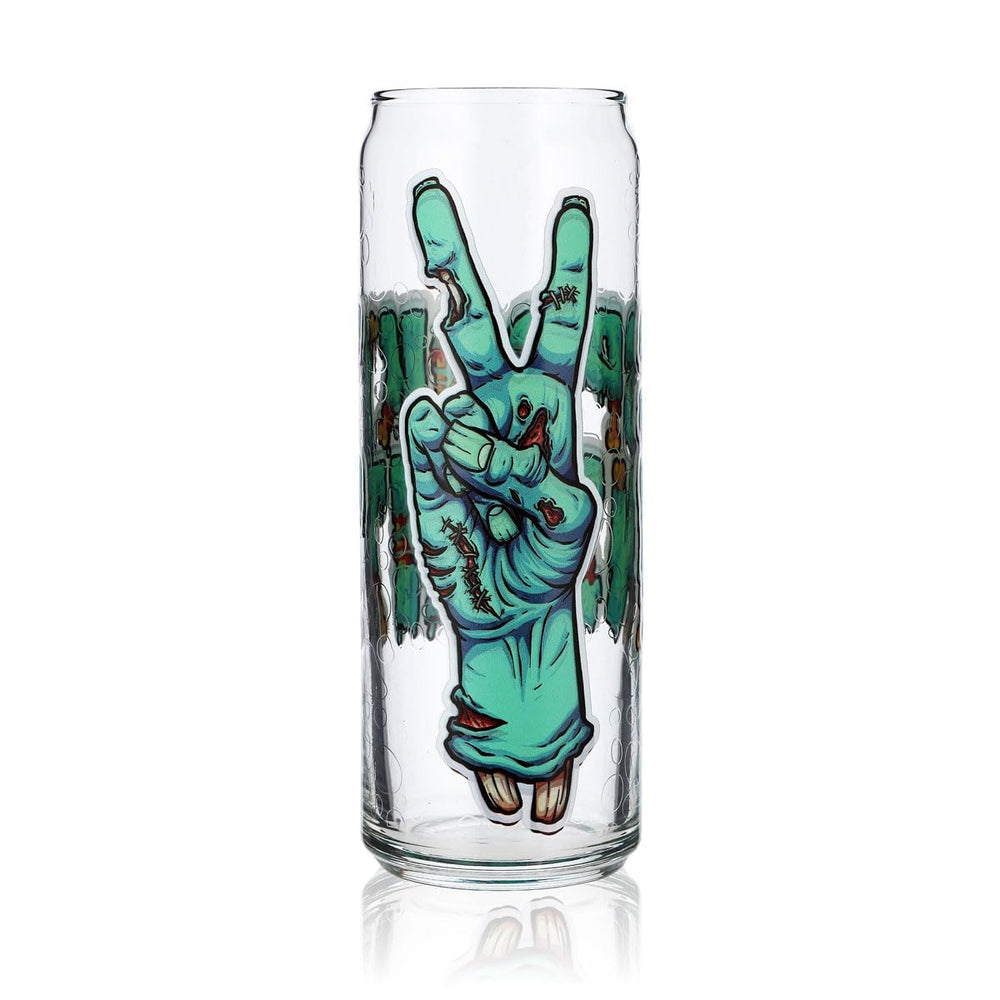 Sipply Drinking Glass with Halloween Design Zombie Hands as UV Print Can Glass 370ml