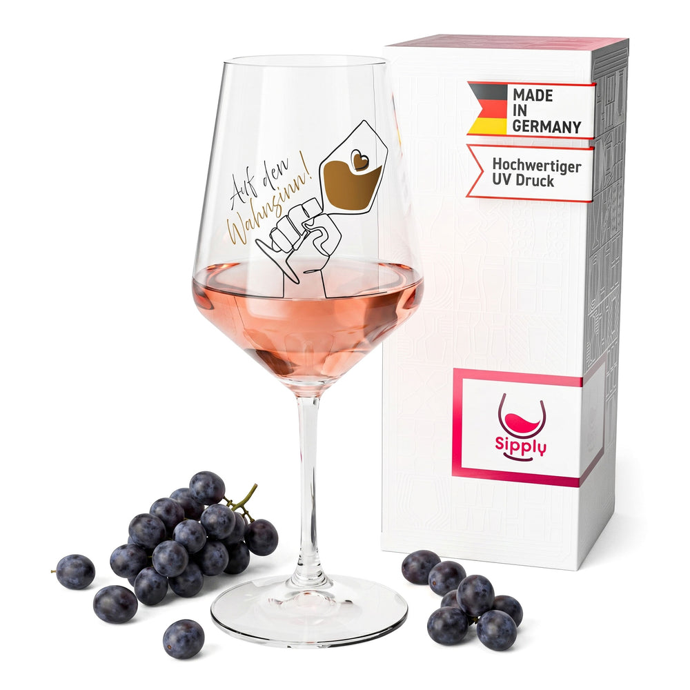 Sipply Wine Glass with the Saying "To Madness!" 0.5 L