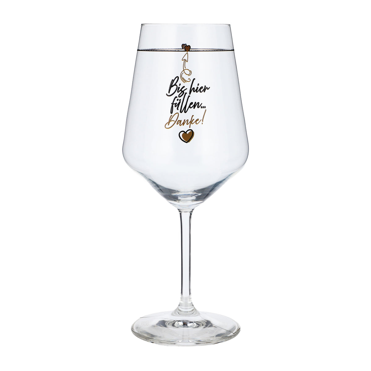 Sipply Wine Glass with Saying: "Fill to here... Thanks!" 0.5 L – View 2