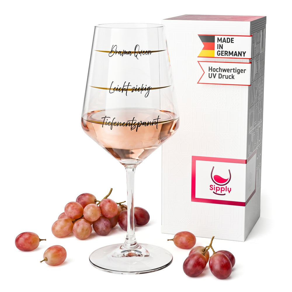 Sipply Wine Glass with "Drama Queen" Saying, 0.5 L