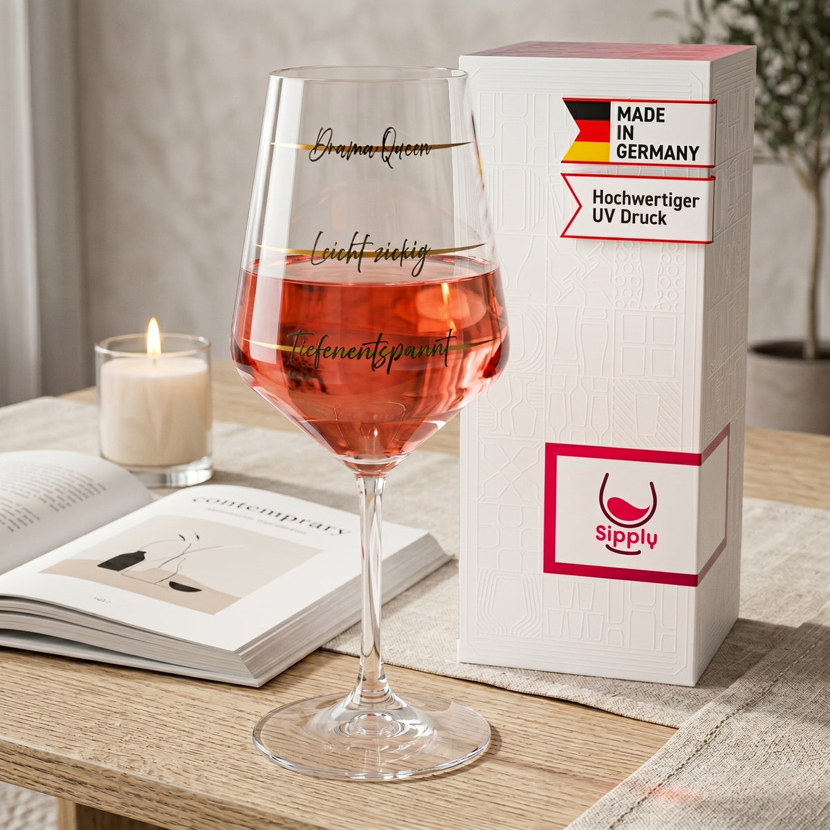 Sipply Wine Glass with "Drama Queen" Saying, 0.5 L – View 3