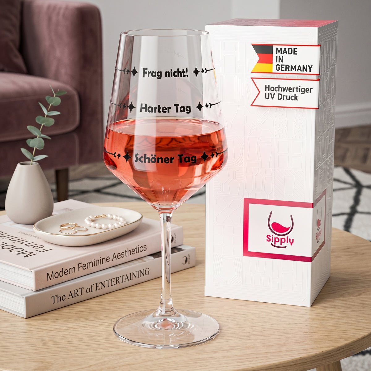 Sipply Wine Glass with Saying "Don't Ask" – "Tough Day, Beautiful Day" V1, 0.5 L – View 3