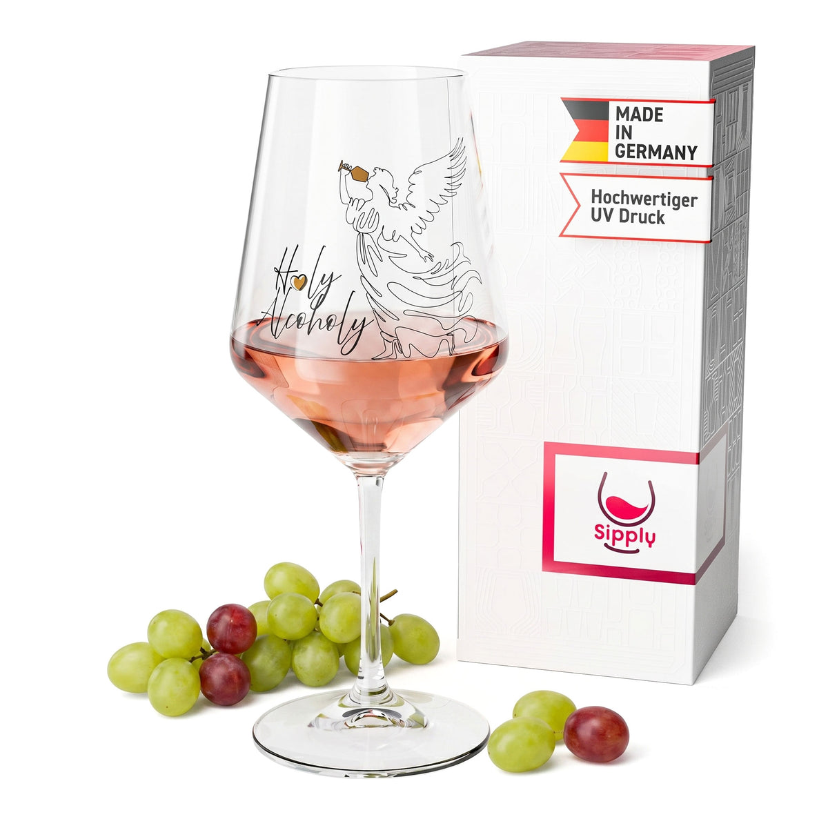Sipply Wine Glass with "Holy Alcoholy" Saying, 0.5 L