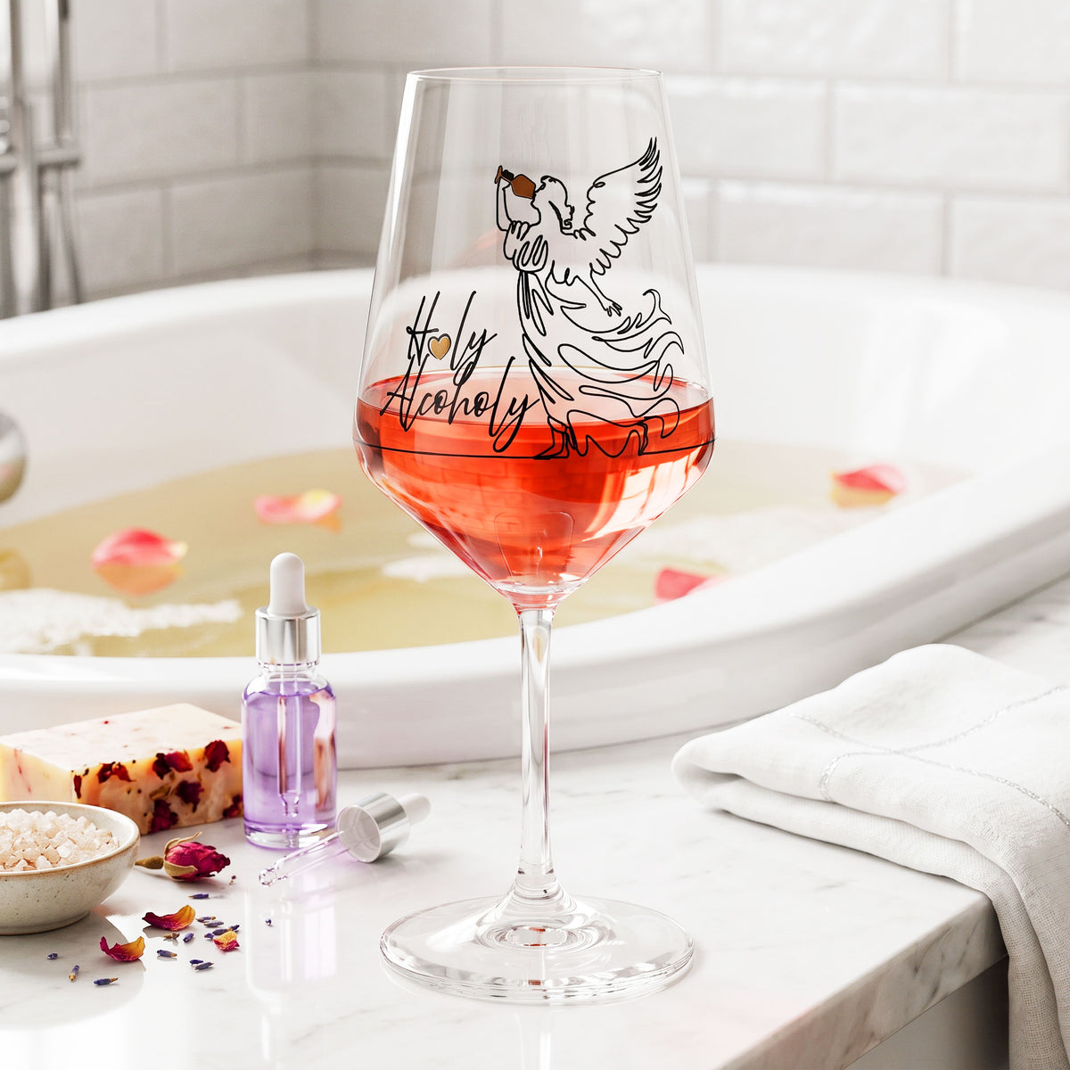 Sipply Wine Glass with "Holy Alcoholy" Saying, 0.5 L – View 3