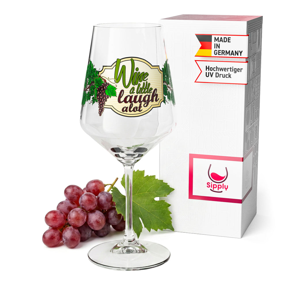Sipply wine glass with slogan "Wine a little, laugh a lot" 0.5 l