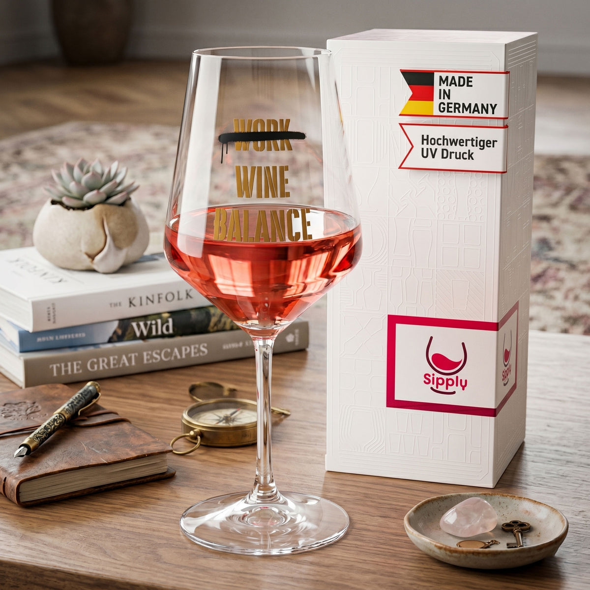 Sipply Wine Glass with "Work Wine Balance" Saying, 0.5 L – View 3