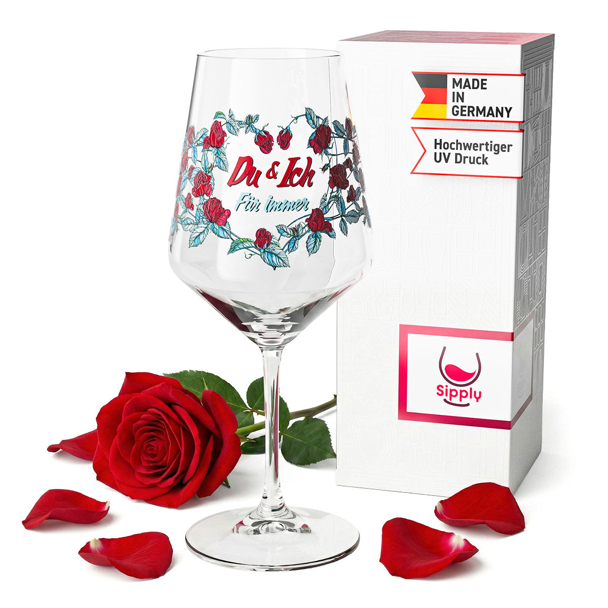 Sipply Valentine's Day Wine Glass "You & Me Forever" 0.5 L