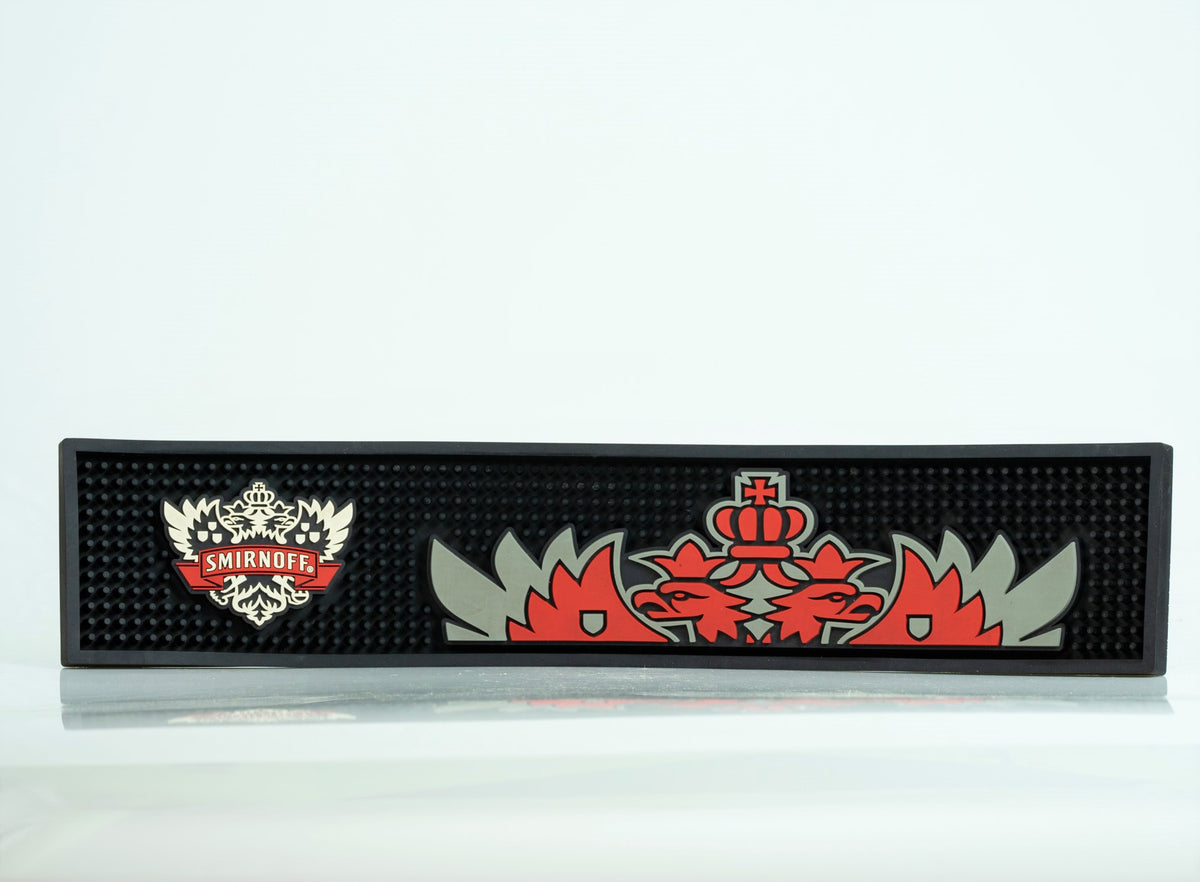 Smirnoff Vodka Bar Mat OVP Decorative Bar Black Draining Mat Glass Mats Rubber