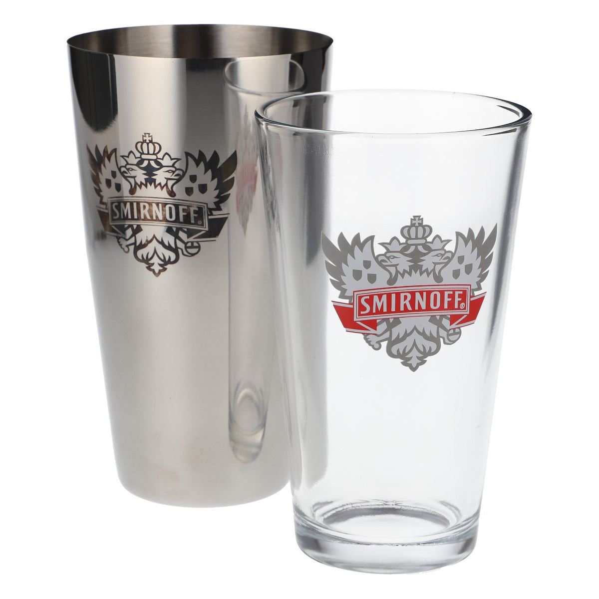 Smirnoff Vodka Boston Shaker, Stainless Steel, Glass, Cocktail Bar Accessories – View 4