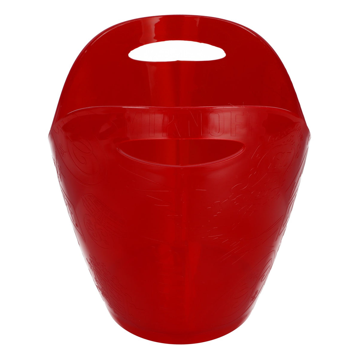 Smirnoff Vodka Bottle Cooler Ice Bucket Red Transparent Embossed Bar – View 3