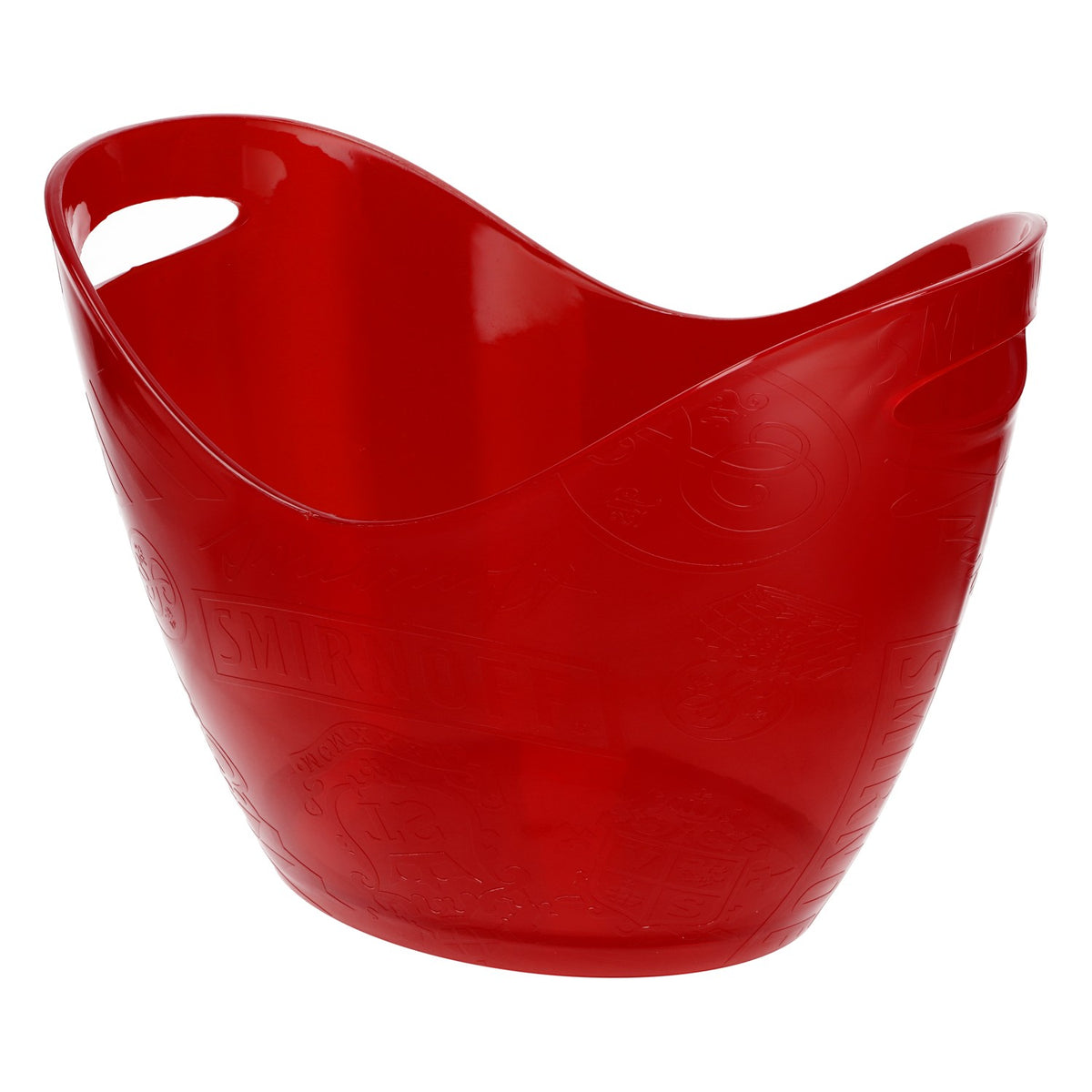 Smirnoff Vodka Bottle Cooler Ice Bucket Red Transparent Embossed Bar – View 4