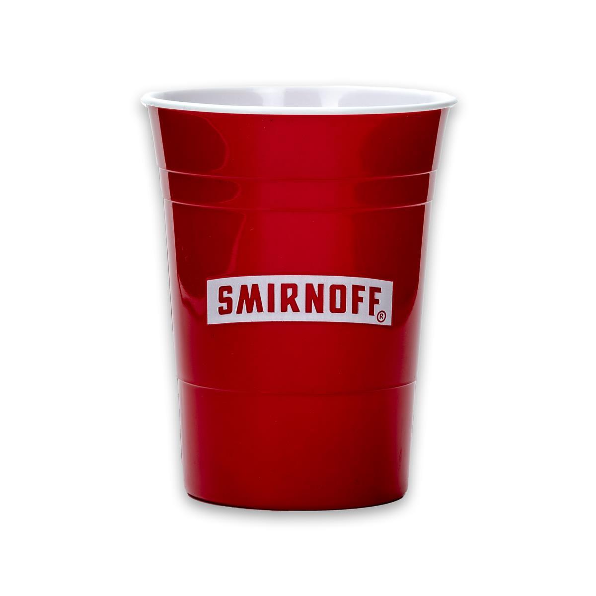 Smirnoff Vodka Reusable Glass Party Cup Red Cup Mug – View 2