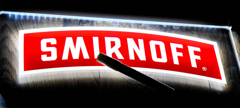 Smirnoff Vodka LED illuminated sign Illuminated advertising Illuminated writing board