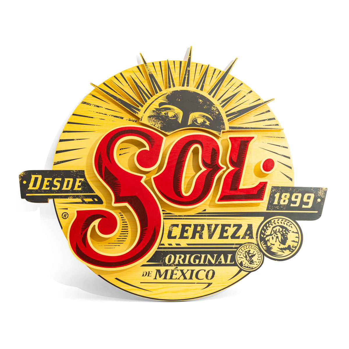 Sol Beer Real Wood LED Neon Sign Illuminated Advertising "Cerveza 1899" – View 2