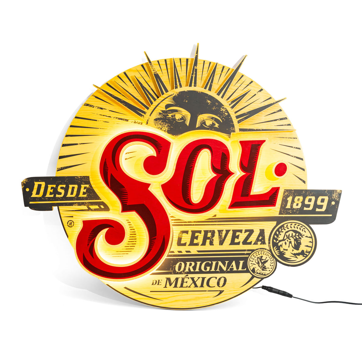 Sol Beer Real Wood LED Neon Sign Illuminated Advertising "Cerveza 1899" – View 4