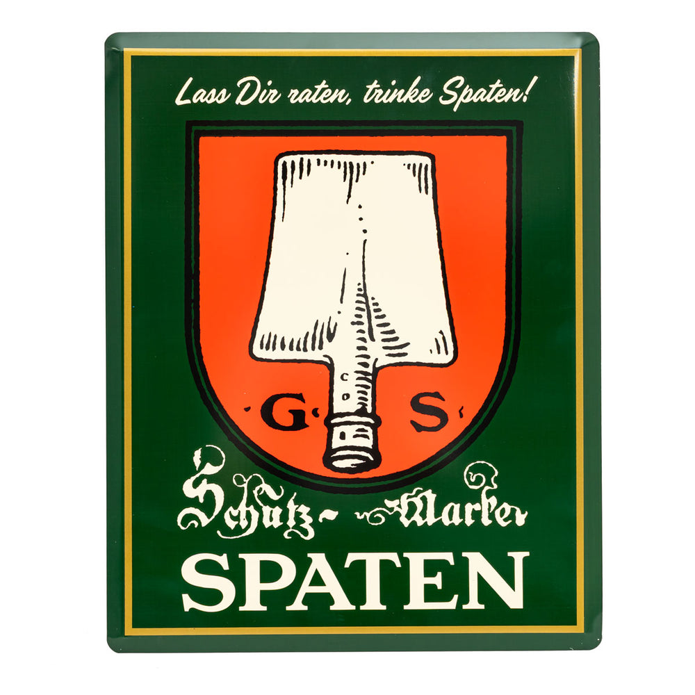 Spaten Beer Tin Sign 50x40 cm Green "Take our advice, drink Spaten" Wall Advertisement