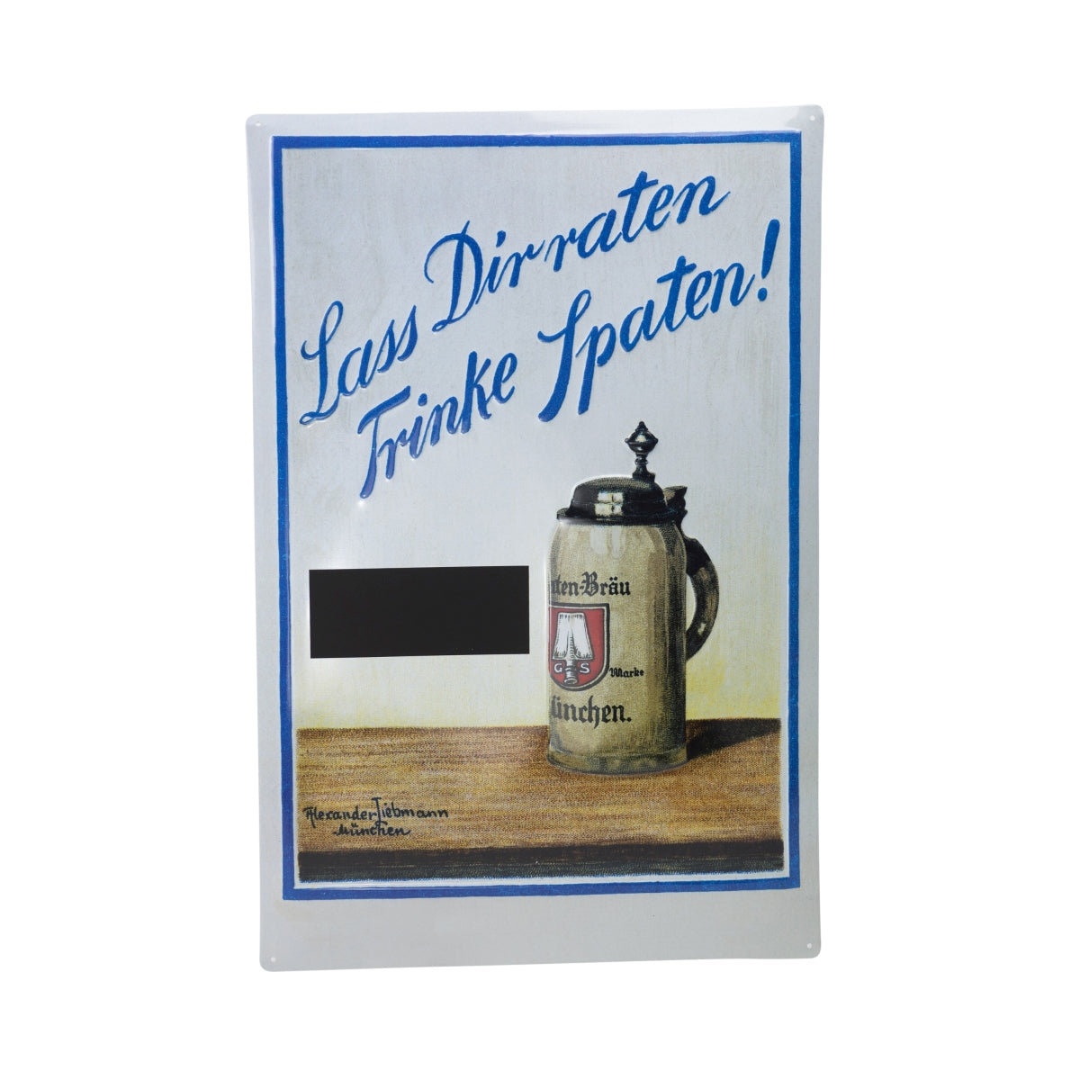 Spaten beer tin sign 60x40 Take our advice, drink Spaten! Enamel look, retro style