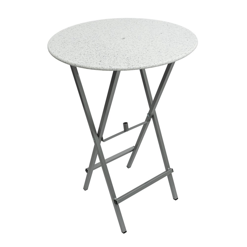 Foldable, indestructible bar table with umbrella holder, bistro table, 115 cm
