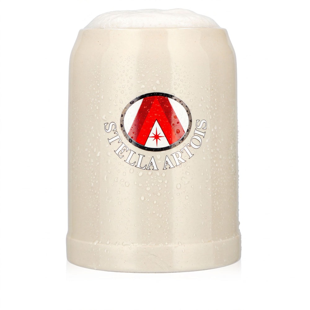Stella Artois Beer Glass, 0.5 L Clay Mug with Red "A" Design