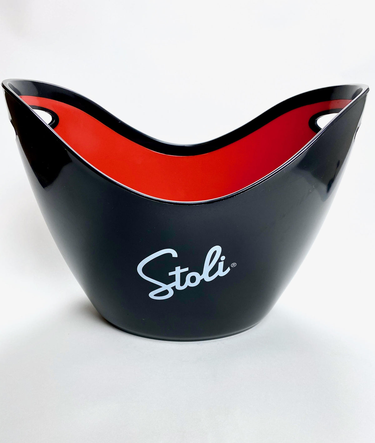 Stolichnaya Vodka Bottle Cooler Ice Cube Container Black Inside Red – View 2