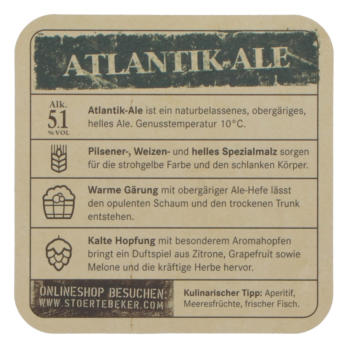 Störtebeker Beer Coasters, Atlantik-Ale, 100-Pack, Beer Coasters, Bar Accessories, New – View 4