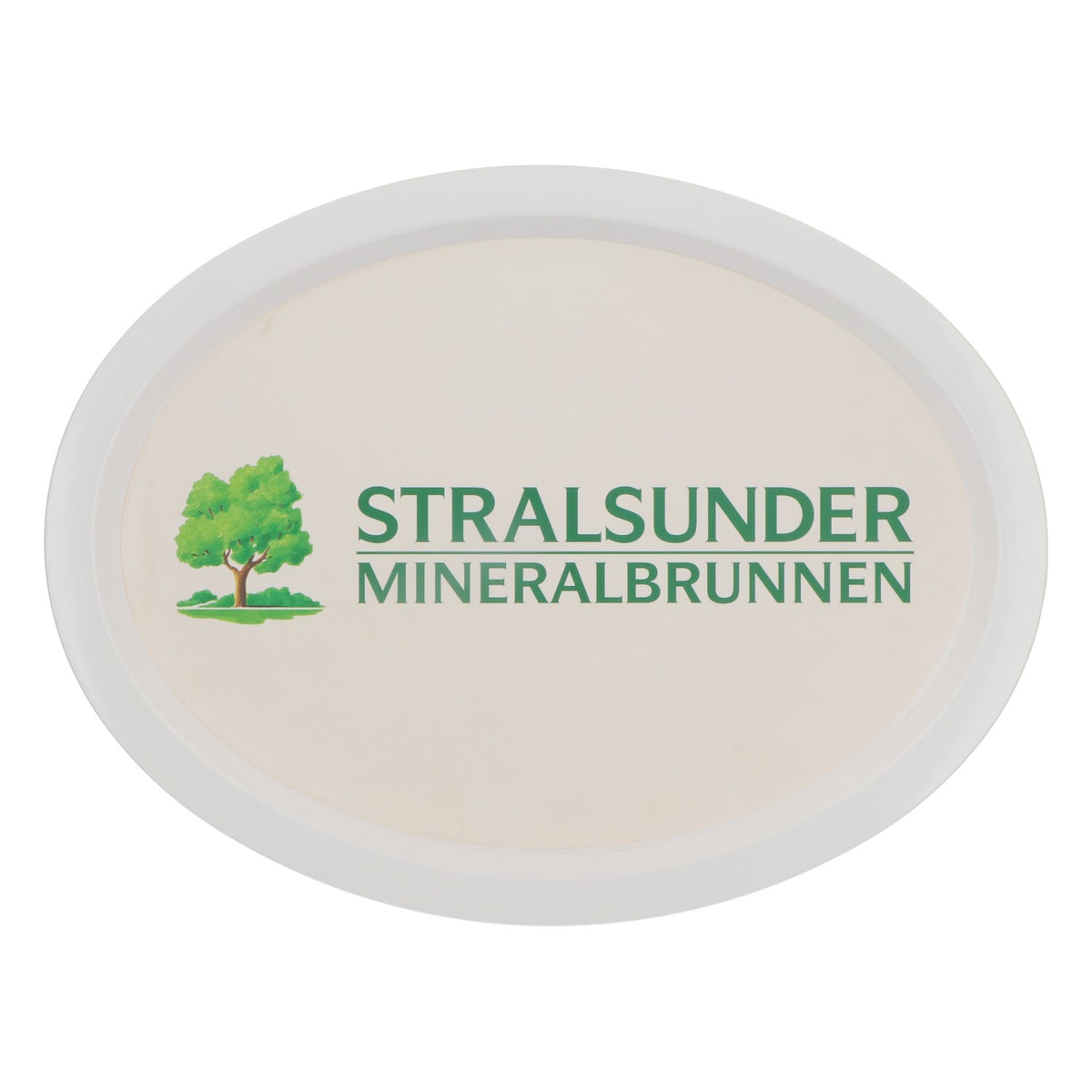 Stralsund beer tray Waiter's tray Round tray White Oval "Mineralbrunnen"