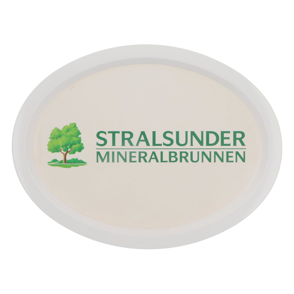 Stralsund beer tray Waiter's tray Round tray White Oval "Mineralbrunnen"