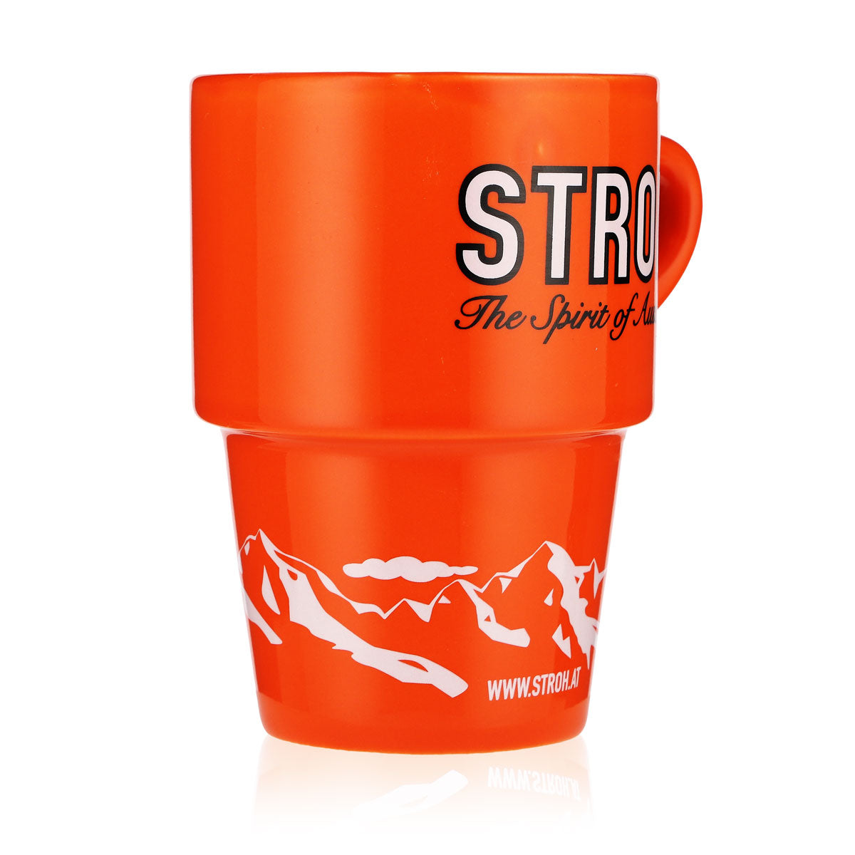Stroh Rum Glass Ceramic Mug Coffee Mug Orange "Add a little STROH!" – View 2