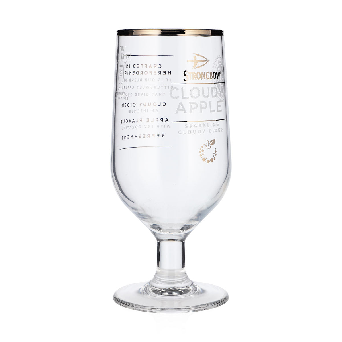 Strongbow Beer Glass Cider Glasses Beer Glasses Tulip 0.58l Gold Rim – View 2