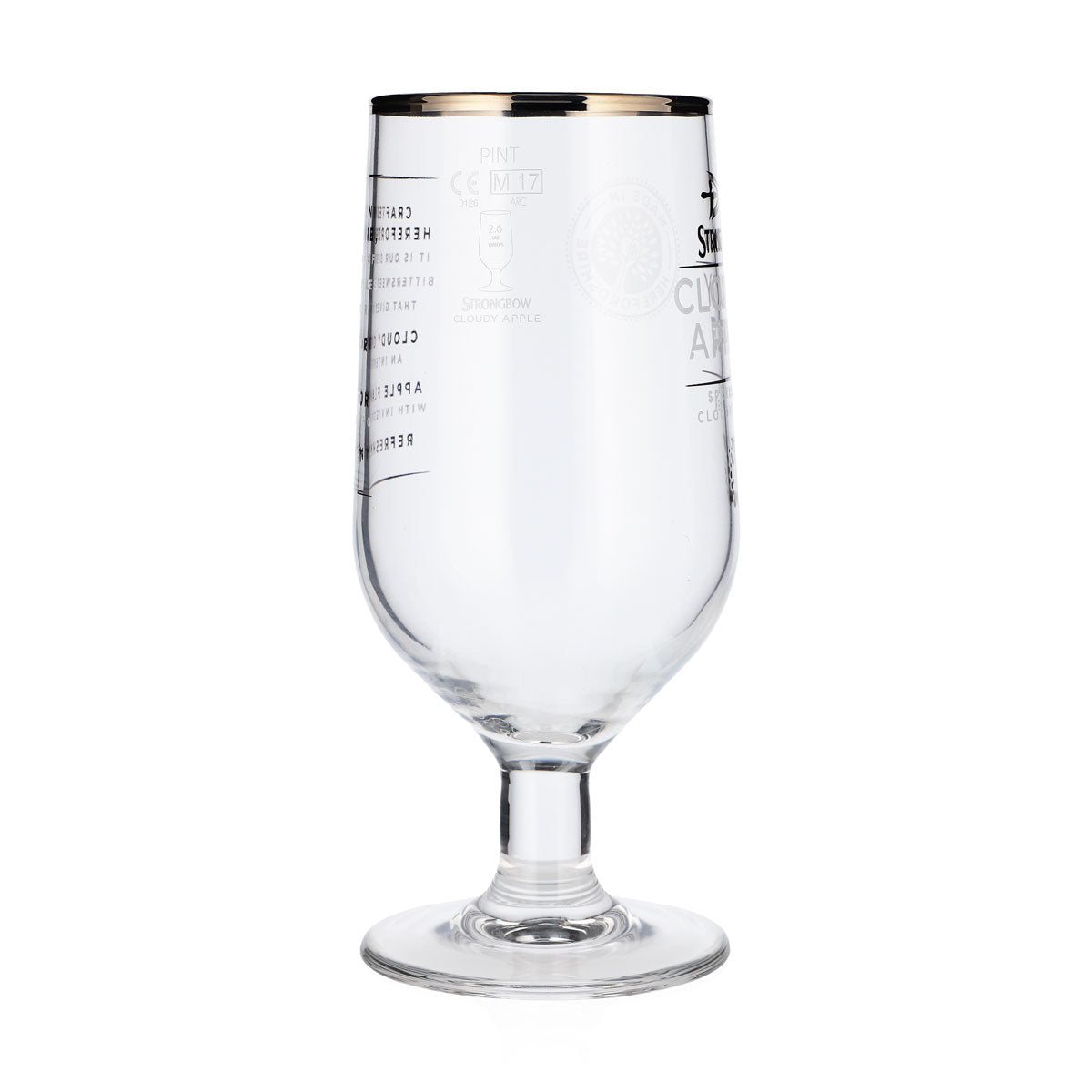 Strongbow Beer Glass Cider Glasses Beer Glasses Tulip 0.58l Gold Rim – View 3