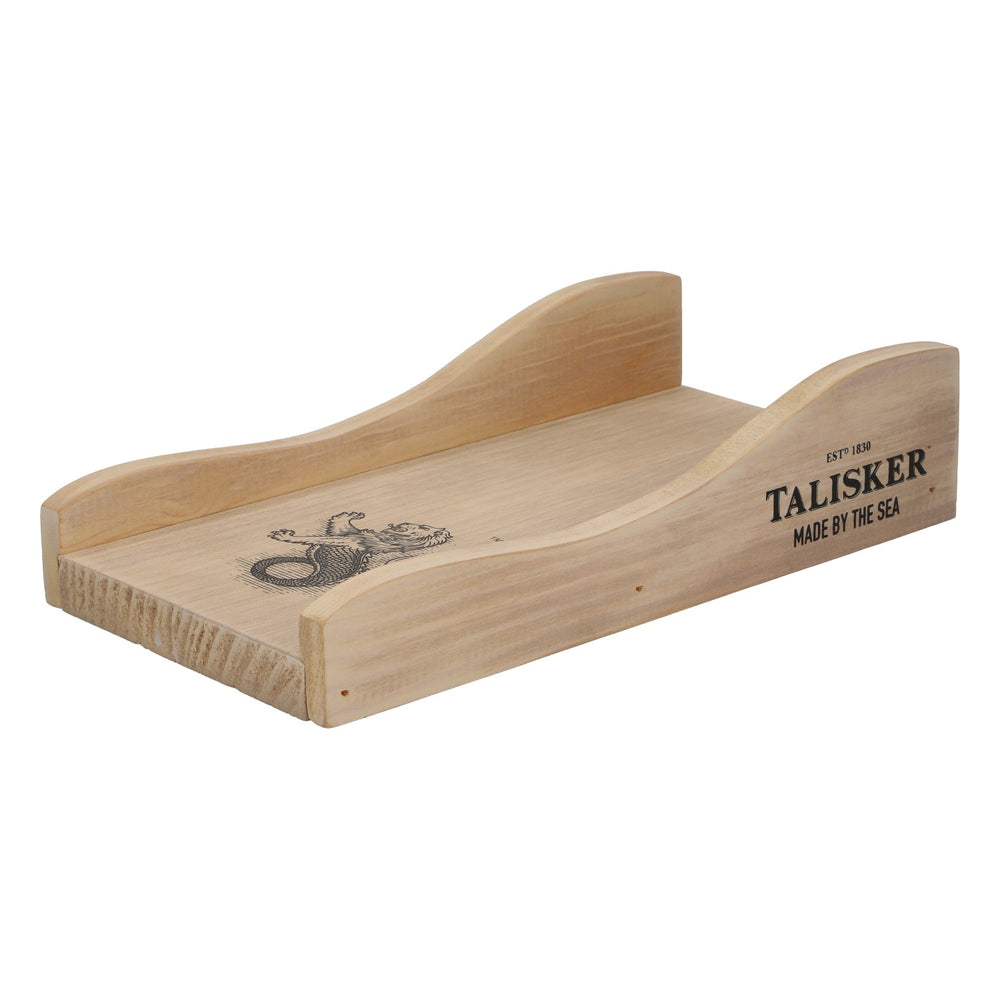 Talisker Whiskey Bottle Holder: Elegant Wooden Decanter Stand for Whiskey Bottles