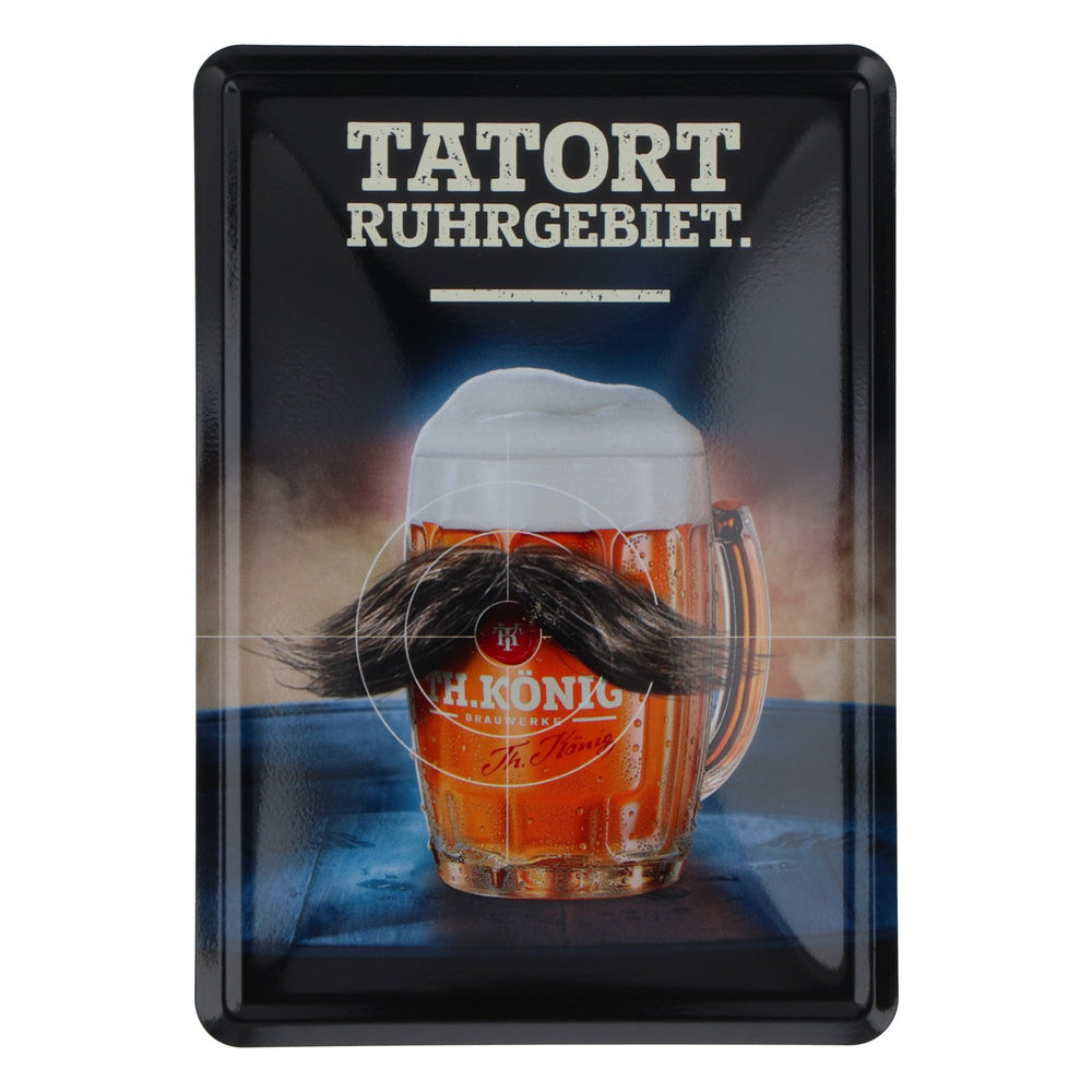 TH. König Beer Tin Sign Small Magnetic "Tatort Ruhrgebiet"