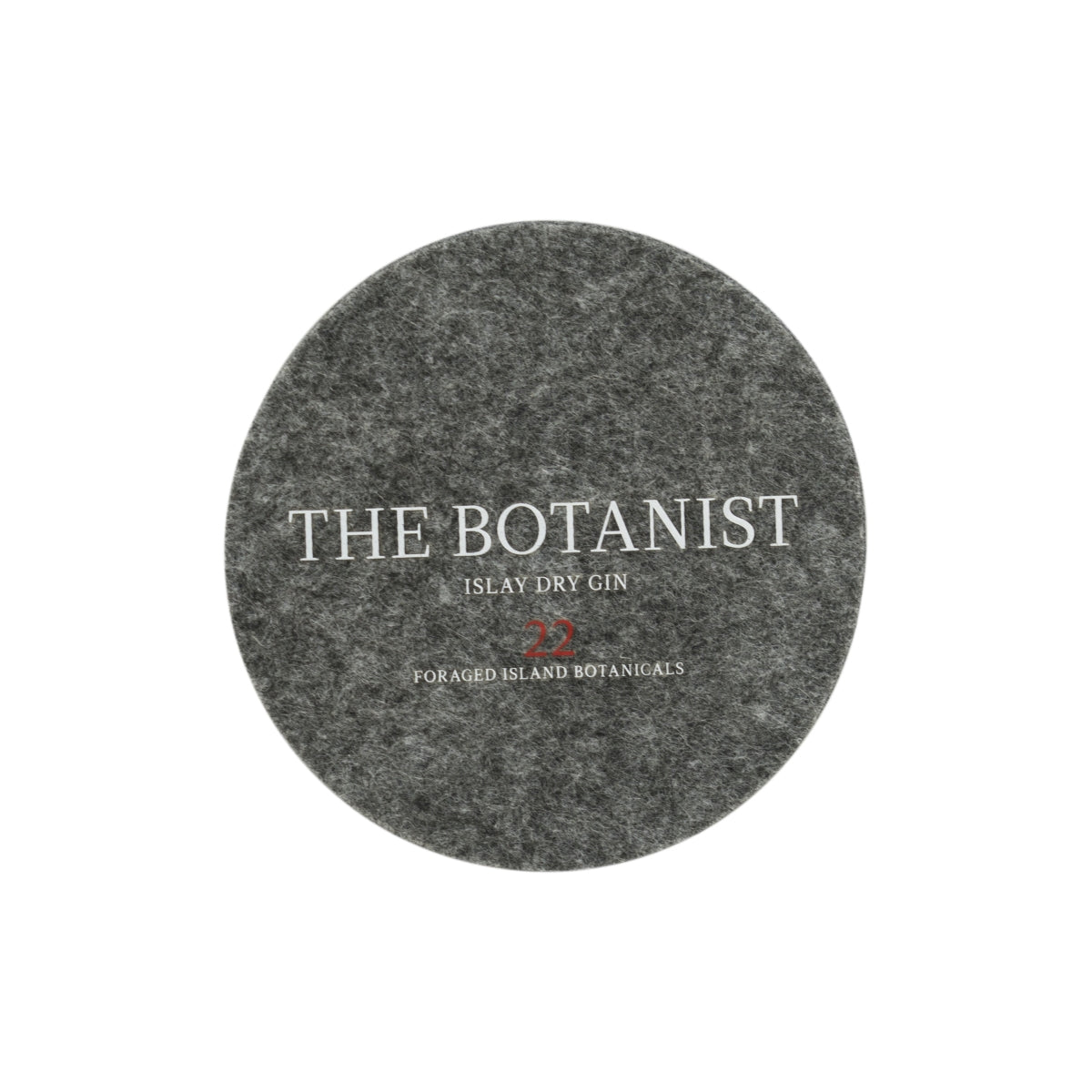 The Botanist Gin Coaster for Glasses, Felt, Gray, 10 cm, Beer Coaster, Table