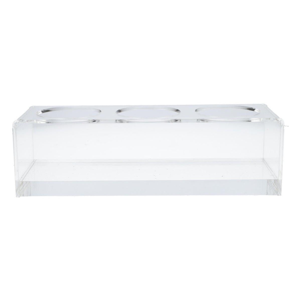 Table display bottle holder for 3 bottles of vinegar, oil, salt, and pepper, acrylic – View 2