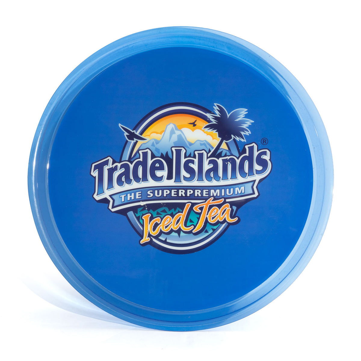 Trade Islands Iced Tea Tray Serving Tray Waiter's Tray Round Tray Blue 37cm Diameter