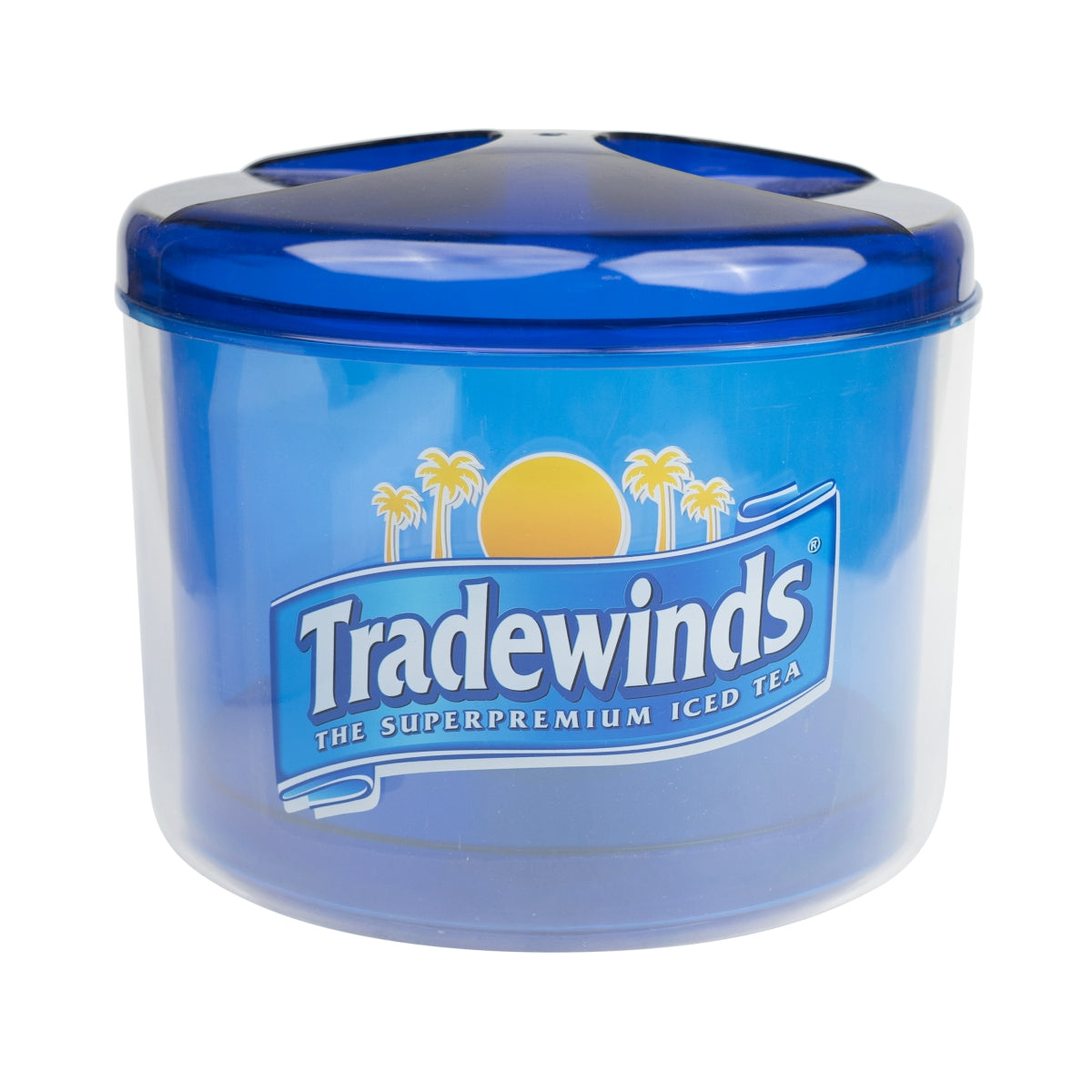 Tradewinds Iced Tea Ice Box Round 29cm Cooler Ice Cube Container Bottles Blue Bar