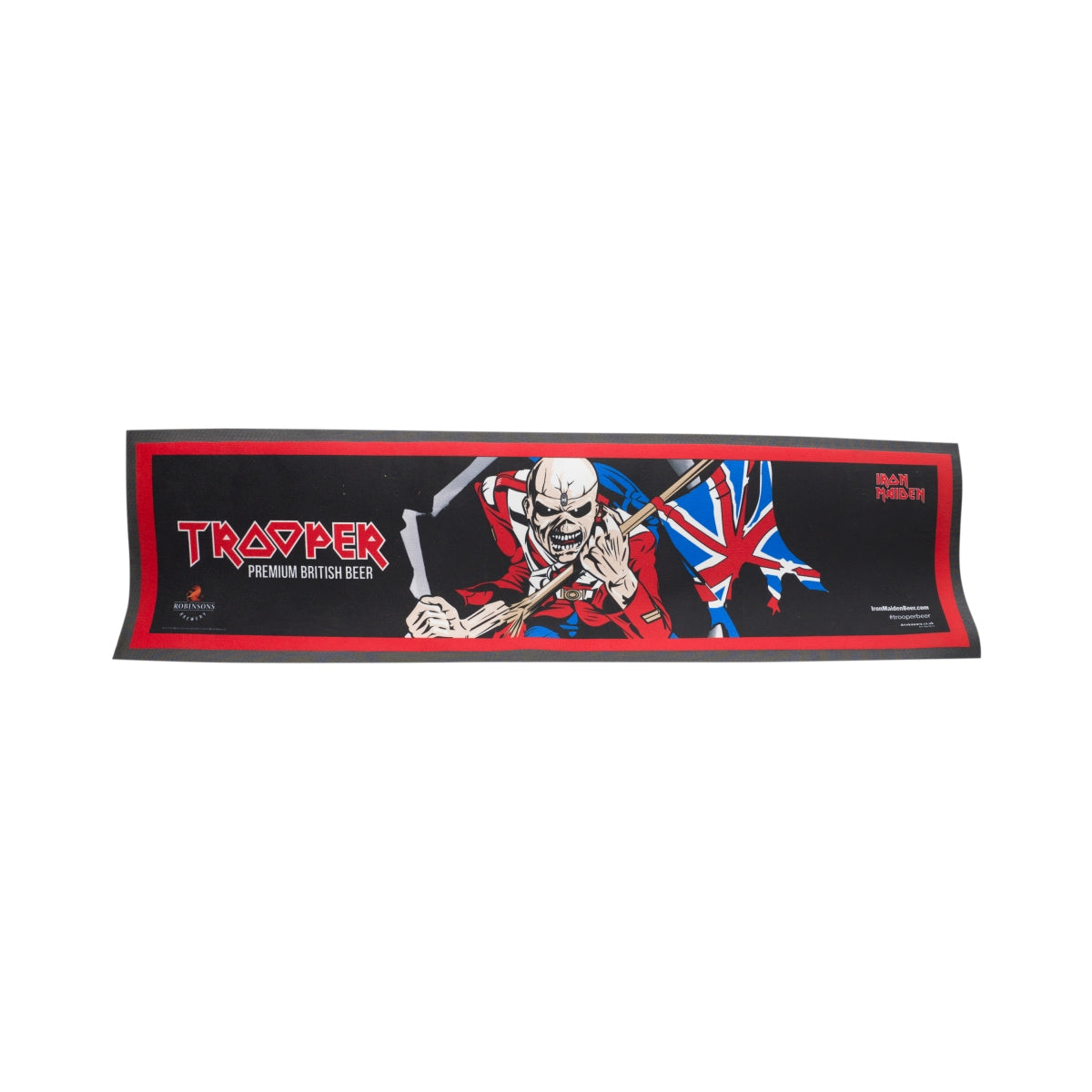 Trooper Beer Bar Mat 90x25cm Iron Maiden Bar Runner Glass Drain Mat Rubber