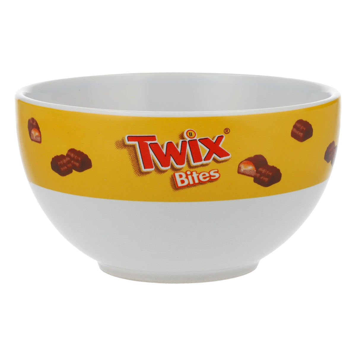 Twix candy cereal bowl snack bowl white/yellow Have you shared today?