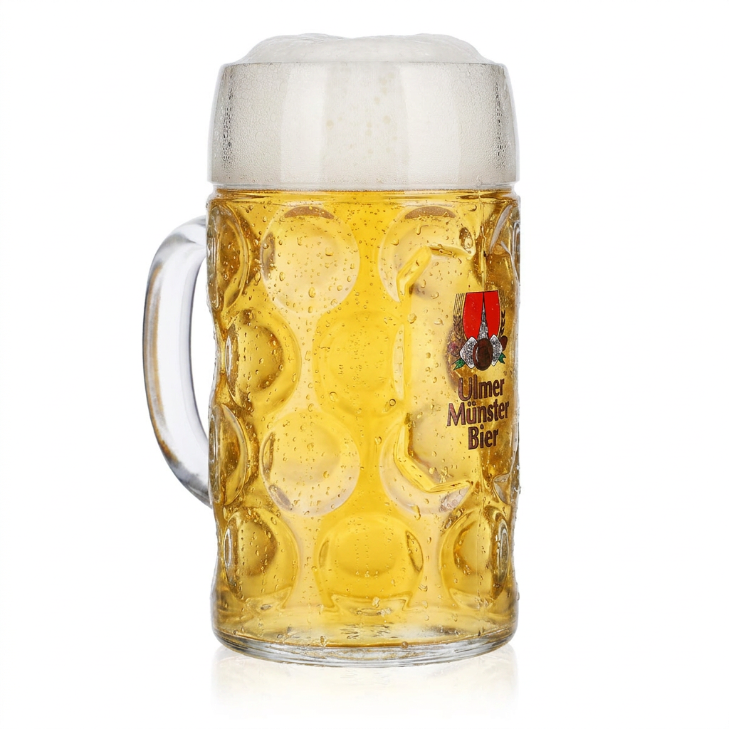 Ulm Minster Beer Mug, 1-liter, Calibrated, Dimpled Finish, Beer Stein, Commercial Use – View 2