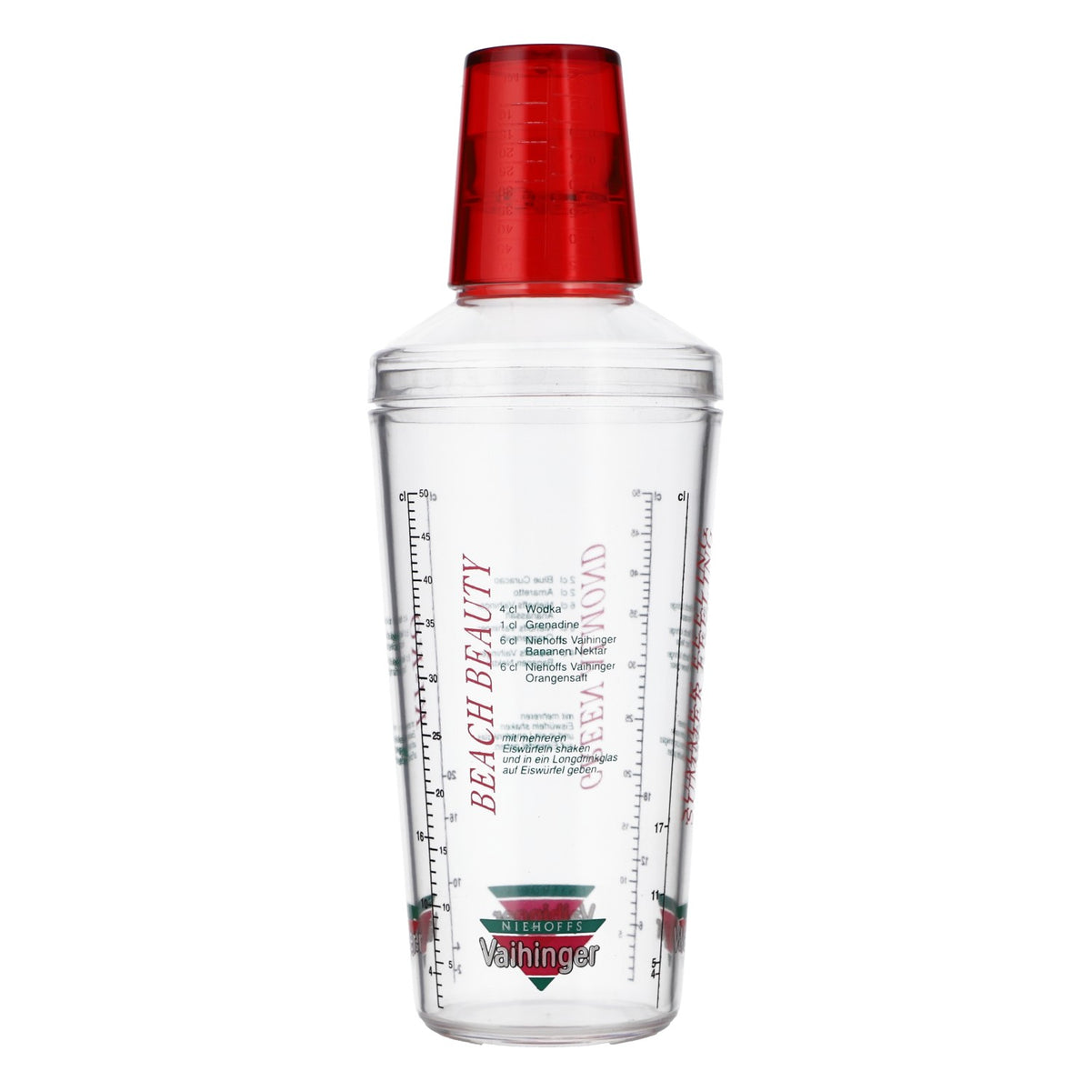Vaihinger Juice Shaker Bar Shaker Bar Accessories Measuring Cup Red Lid
