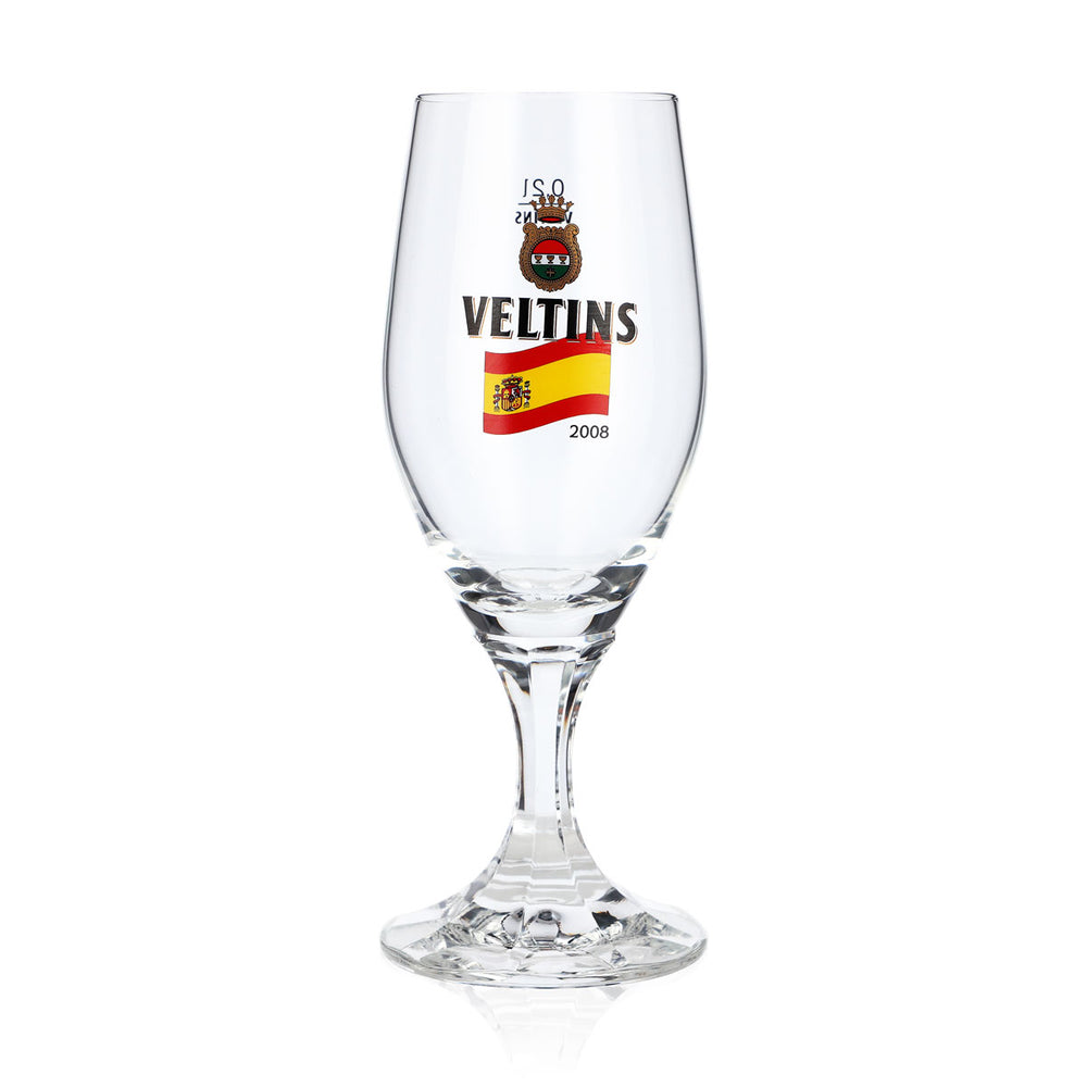 Veltins Beer Glass, 0.2 L, 2008 European Championship Spain Special Edition Beer Glass, Pilsner Glass