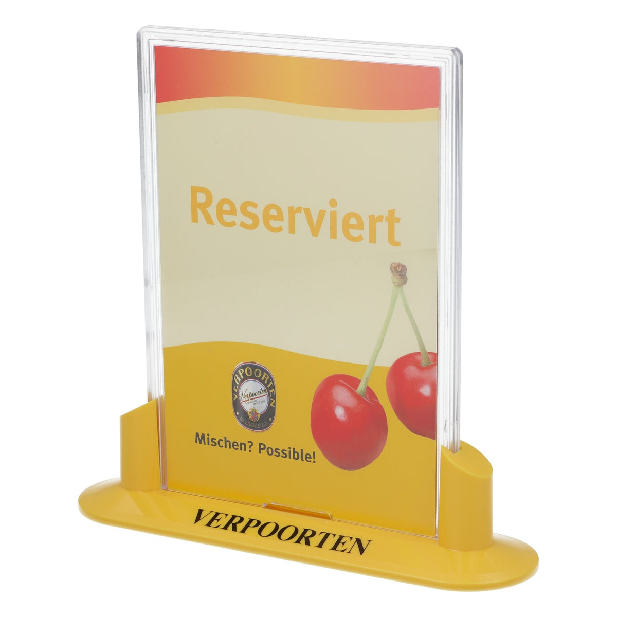 Verpoorten liqueur table display card holder Mission Possible – View 4