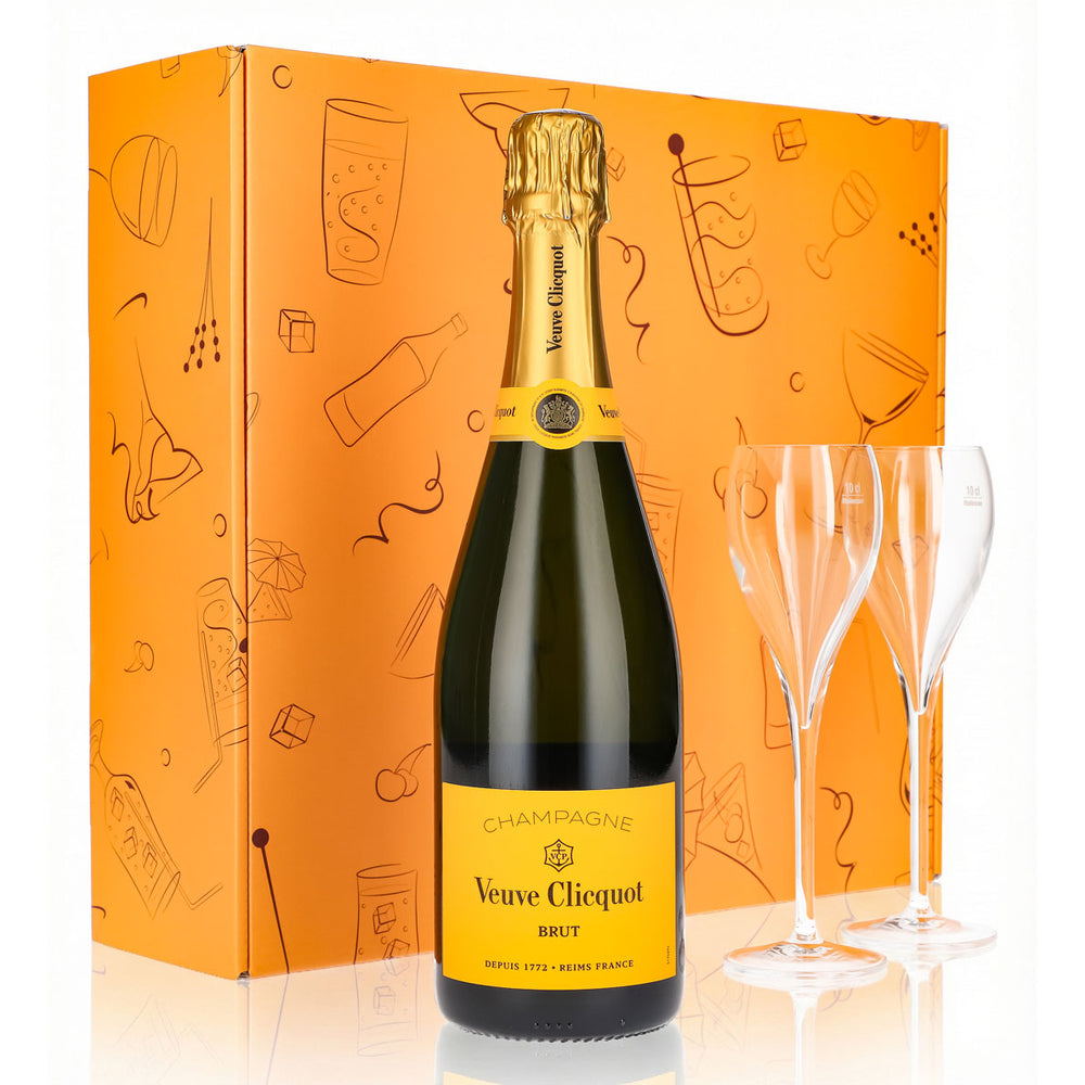 Veuve Clicquot Champagne Gift Set 0.75l 12.5% + Flute 0.1l clear I Orange