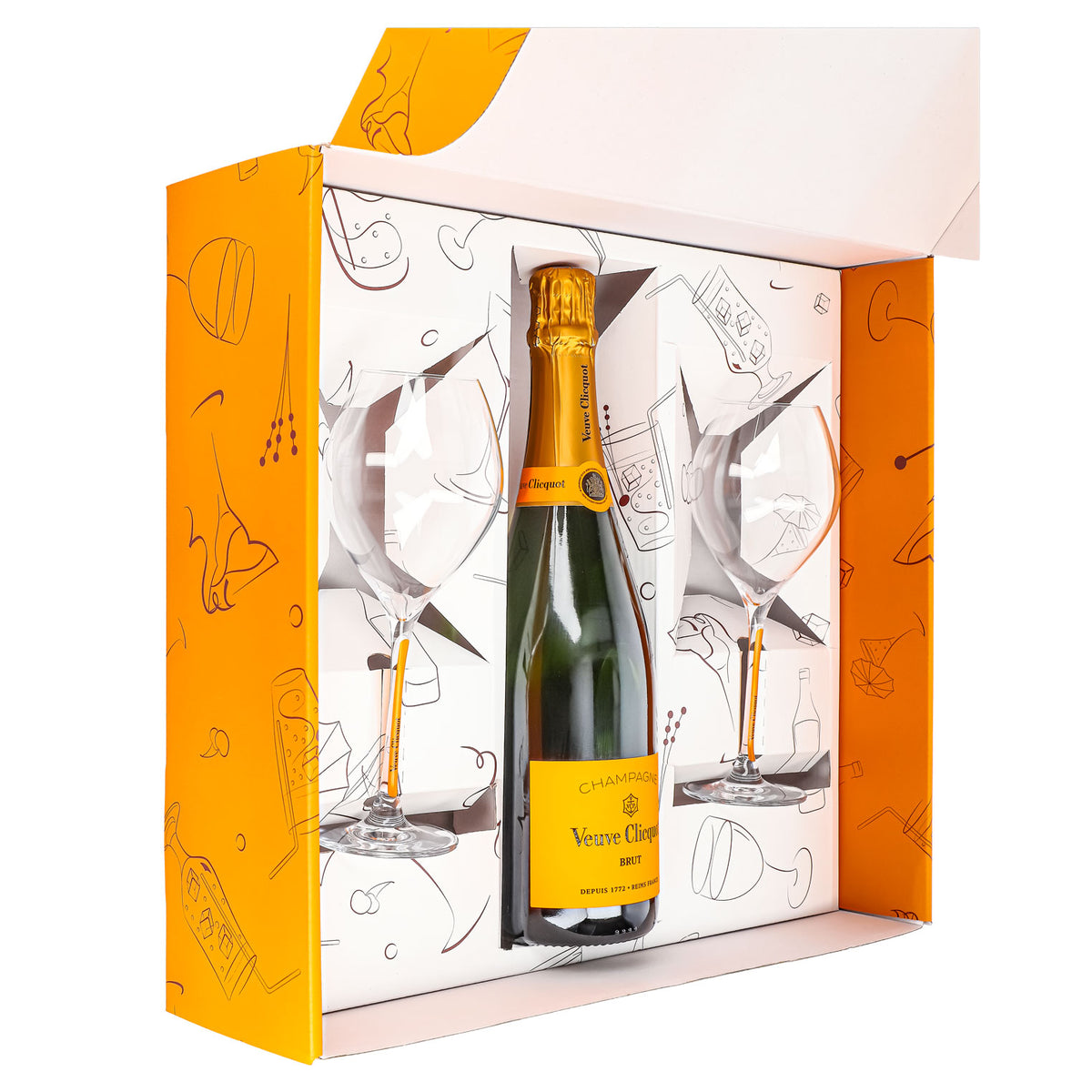 Veuve Clicquot Champagne Gift Set 0.75l 12.5% + Flute 0.1l yellow stem I Orange – View 5