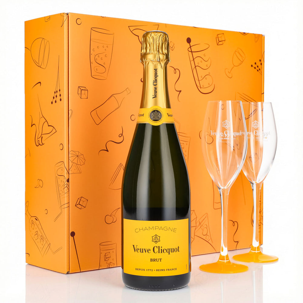 Veuve Clicquot Champagne Gift Set 0.75L 12.5% + Flute 0.1L Yellow Base I Orange