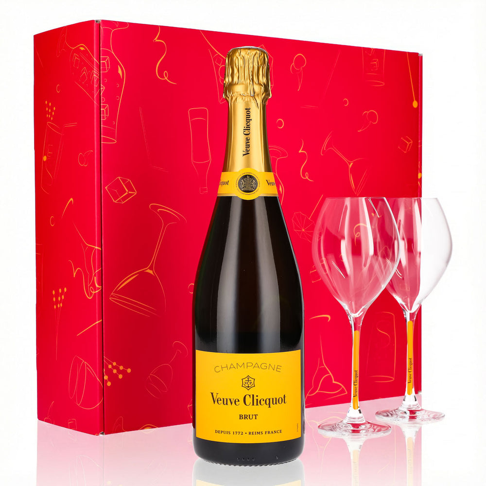 Veuve Clicquot Champagne Gift Set 0.75l 12.5% + Flute 0.1l yellow stem I Pink
