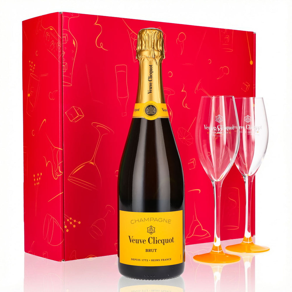 Veuve Clicquot Champagne Gift Set 0.75L 12.5% + Flute 0.1L Yellow Base I Pink