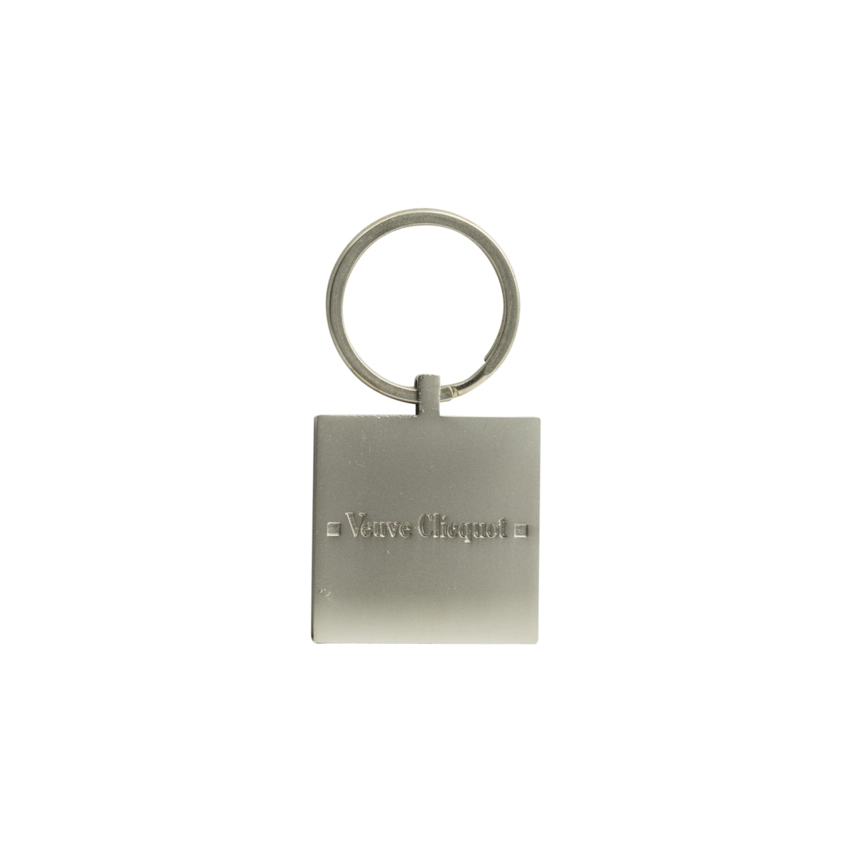 Veuve Clicquot Champagne Keyring Silver Metal Square Orange – View 2