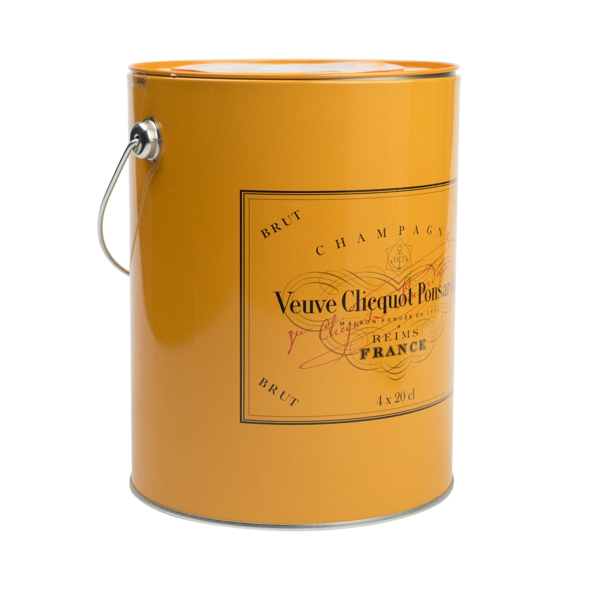 Veuve Cliquot Champagne Paint Box 4x20cl display bottles EMPTY + pourer decoration bar – View 2