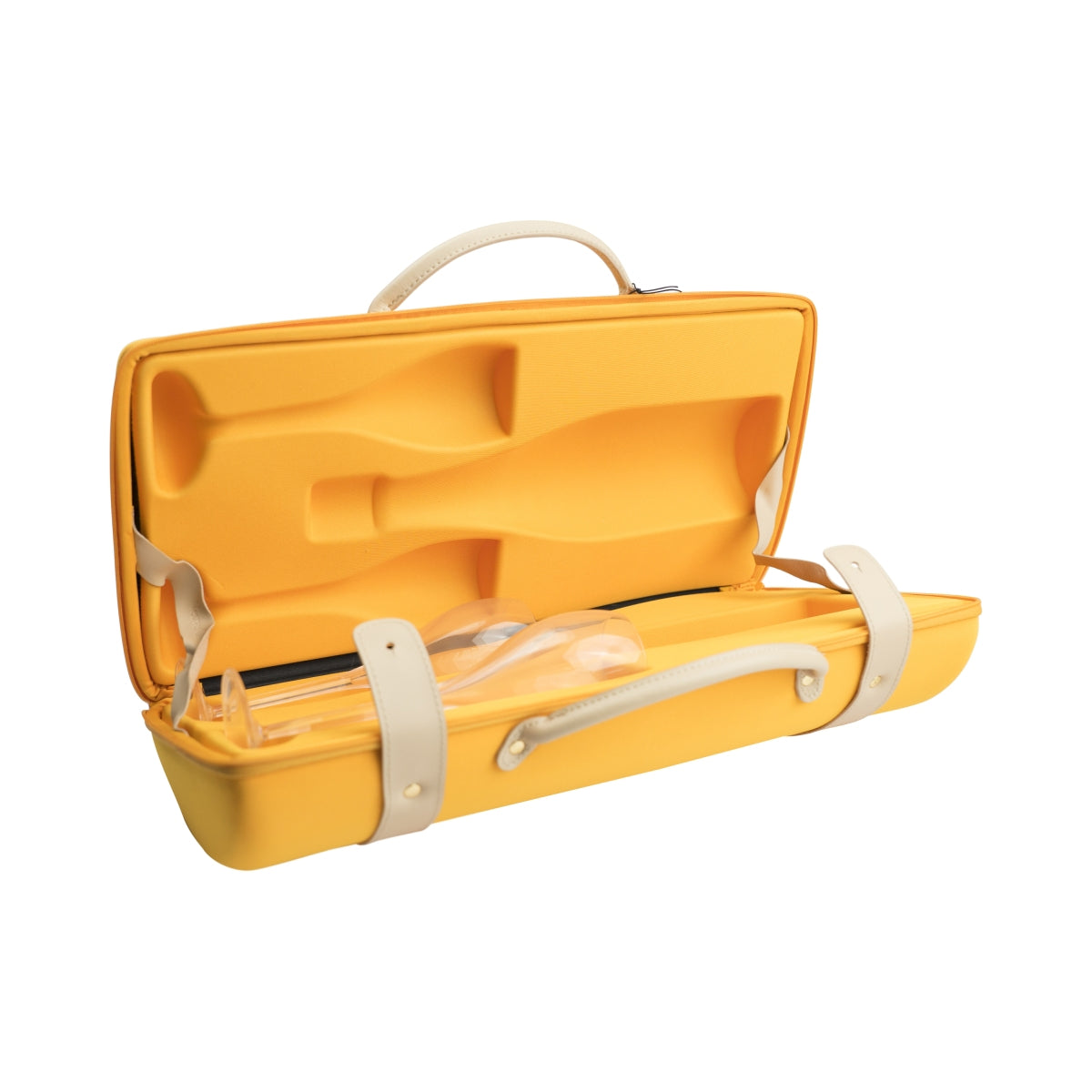 Veuve Cliquot Champagne Bag Traveler incl. 2 glasses Picnic Basket Set Orange – View 2